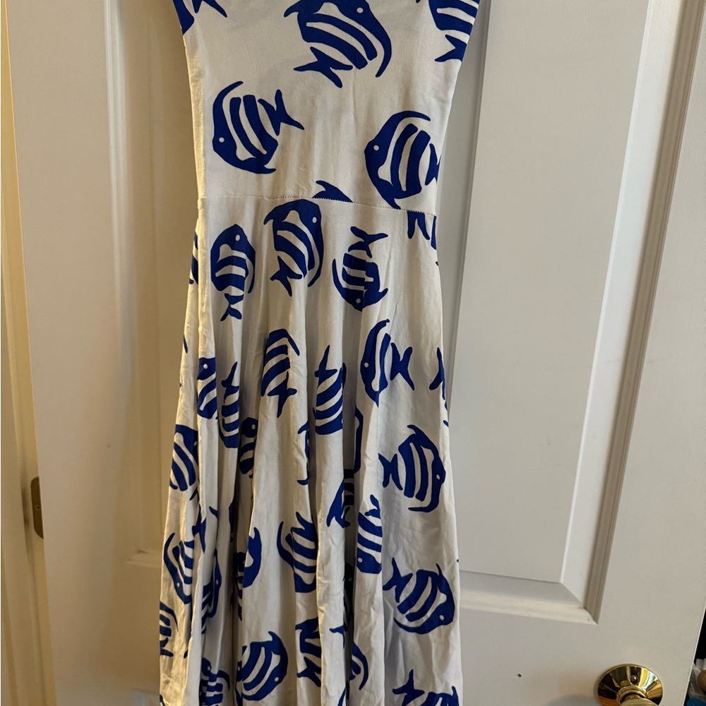 Blue Fish Print Dress